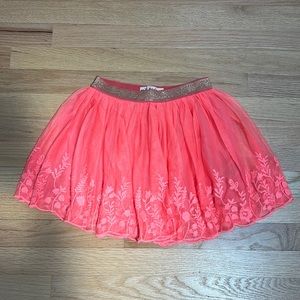 Mini Boden Pink Floral Embroidery Tulle Tutu Skirt - 9-10Y